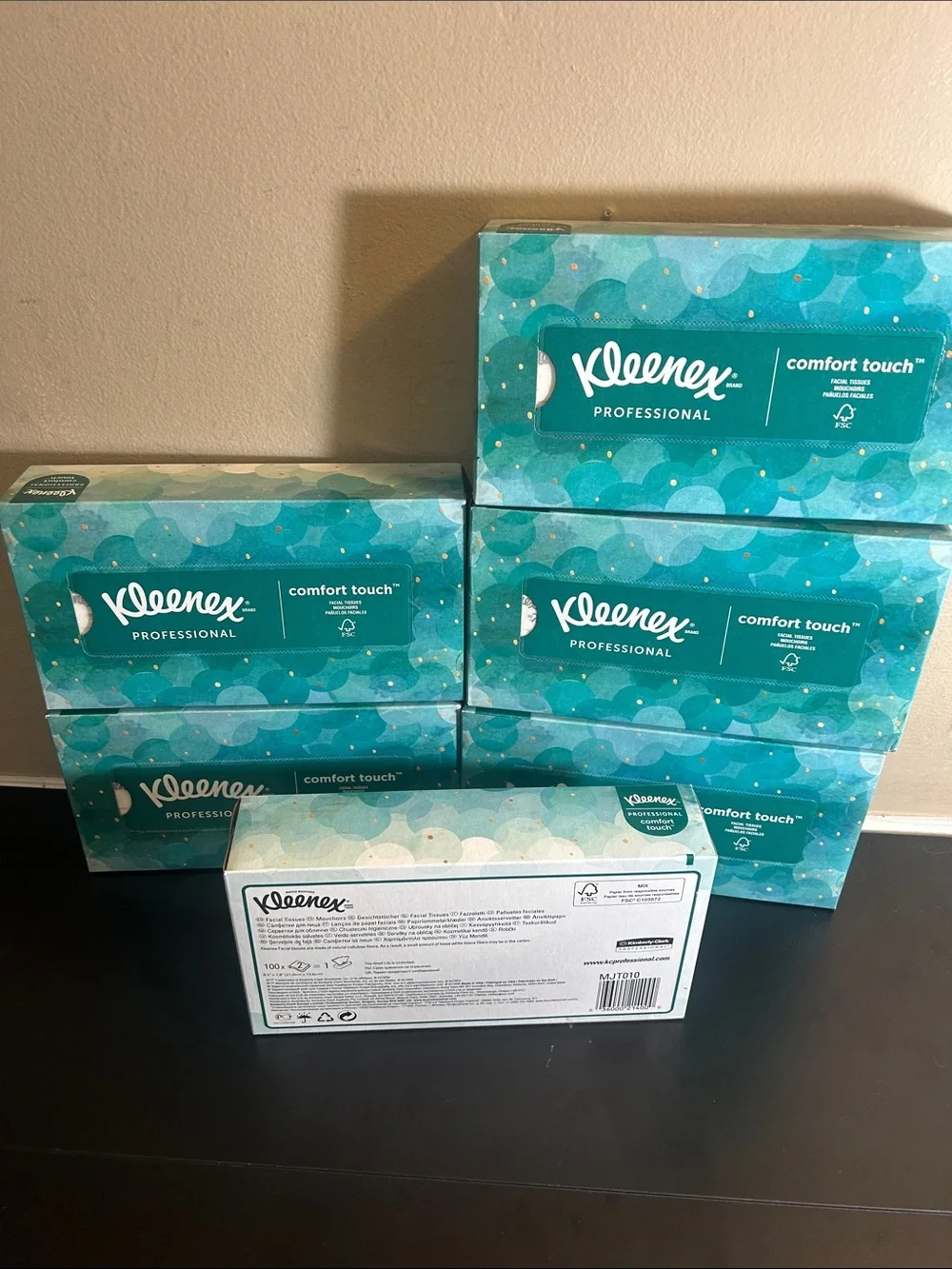 Kleenex Professional Comfort Touch Facial Tissues - Teal (6 Boxes of 100).